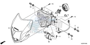 CRF250MF CRF250M UK - (E) drawing HEADLIGHT