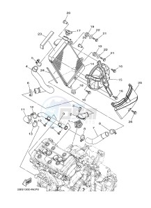 XT1200Z (2BS4) drawing RADIATOR & HOSE