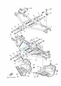 YFM700FWAD GRIZZLY 700 EPS (BFE1) drawing REAR ARM