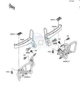 KSF 250 A [MOJAVE 250] (A8-A9) [MOJAVE 250] drawing FOOTRESTS