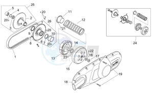 Scarabeo 125-150-200 (eng. Rotax) drawing Pulley assy. driven