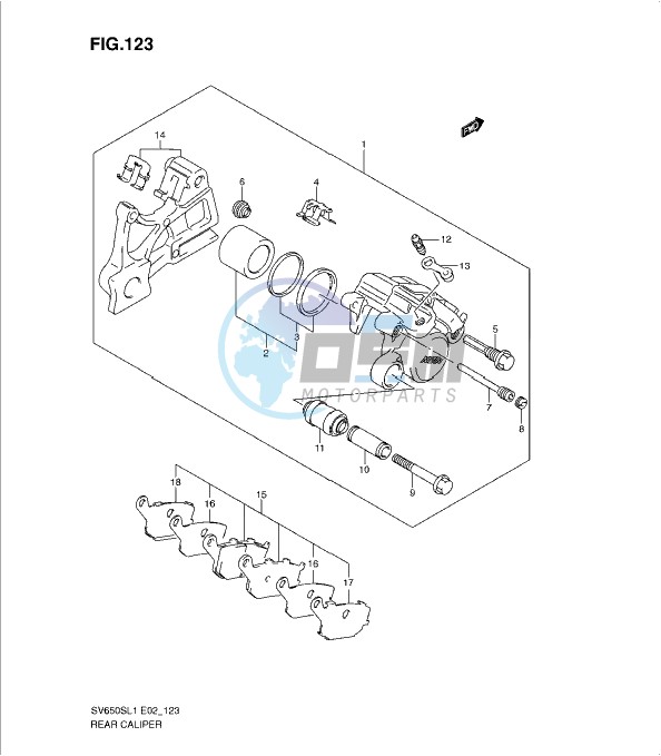 REAR CALIPER (SV650SL1 E24)