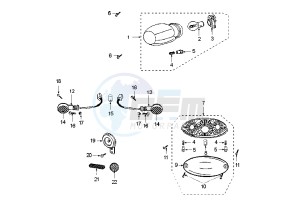 LUDIX 10 TREND – SNAKE - 50 cc drawing HEADLAMPS-BLINKERS SNAKE