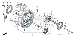 CB600FAC drawing REAR WHEEL