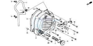 CH125 SPACY 125 drawing RIGHT CRANKCASE COVER