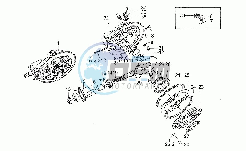 Rear bevel gear