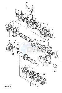 RM125 1983 drawing TRANSMISSION