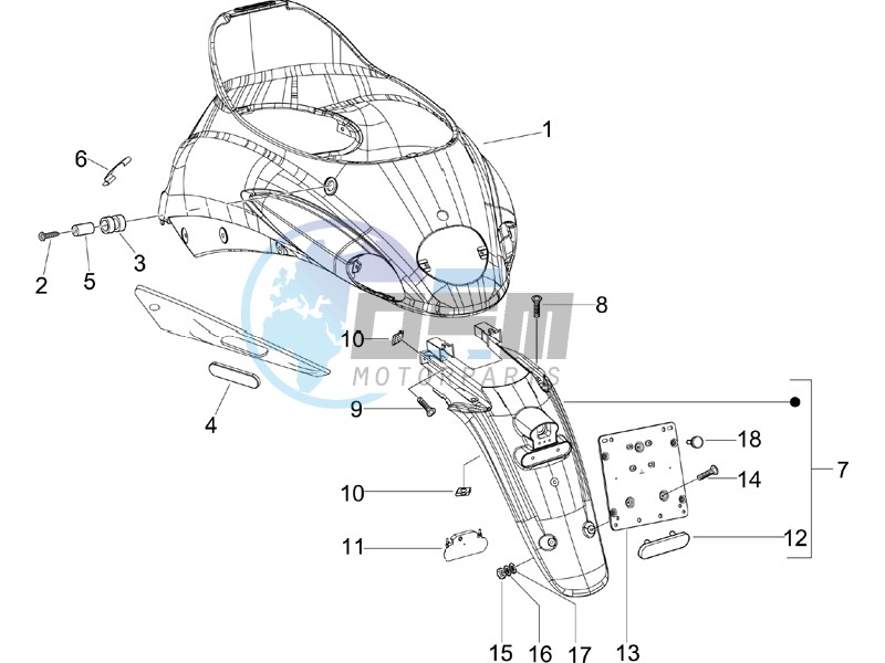 Rear cover - Splash guard