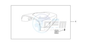 CBR125RW9 Europe Direct - (ED) drawing REAR SEAT COWL - WHITE