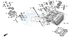 VT600C drawing CYLINDER HEAD (FRONT)