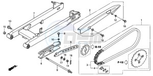 ANF125 drawing SWINGARM/CHAIN CASE (2)