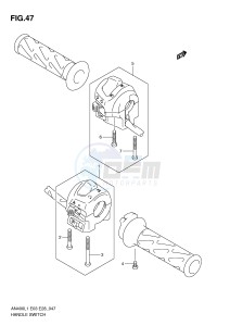 AN400 (E3-E28) Burgman drawing HANDLE SWITCH (AN400ZAL1 E28)