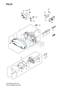 VS1400 (E3-E28) INTRUDER drawing REAR COMBINATION LAMP