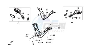 GTS 300i drawing COWLING HANDLEBAR / MIRRORS L-R