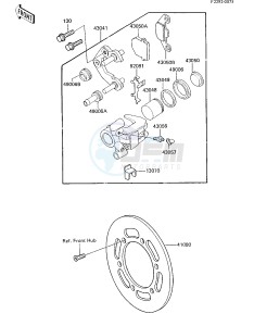 KX 80 E [KX80] (E2-E3) [KX80] drawing FRONT BRAKE -- 85 KX80-E3- -