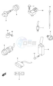 DF 25A drawing Sensor/Switch Tiller Handle w/Power Tilt