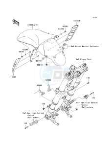 KRF 750 F [TERYX 750 4X4 NRA OUTDOORS] (F8F) C9FB drawing FRONT FENDER-- S- -