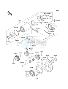 KL 650 A [KLR 650] (A6F-A7F) A7F drawing STARTER MOTOR