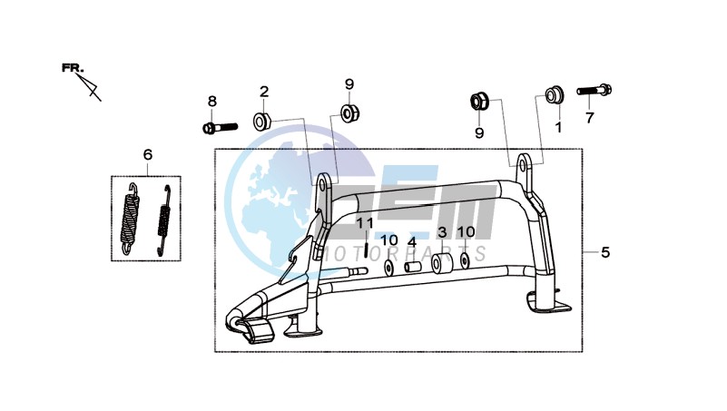 CENTRAL STAND -SIDE STAND- KICKSTARTER PEDAL