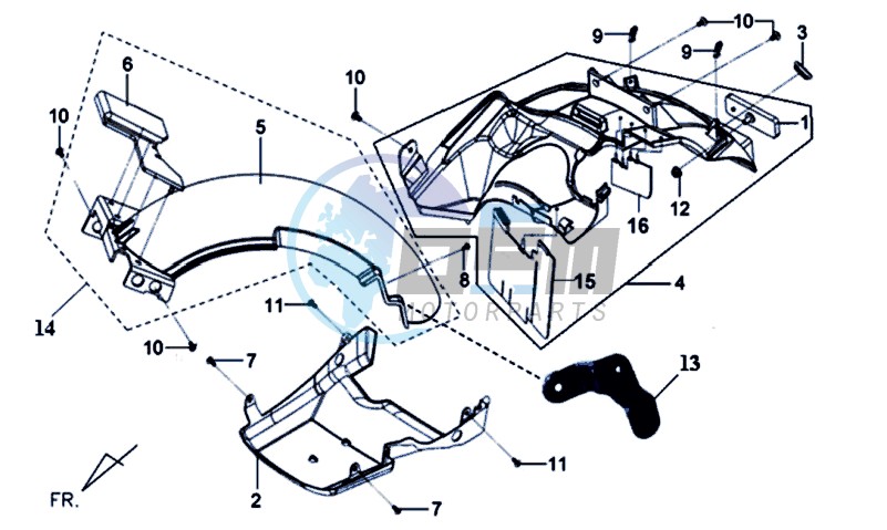 REAR FENDER - INNER SHIELD - UNDERTAIL