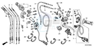 CRF250X9 Australia - (U) drawing HANDLE LEVER/SWITCH/CABLE