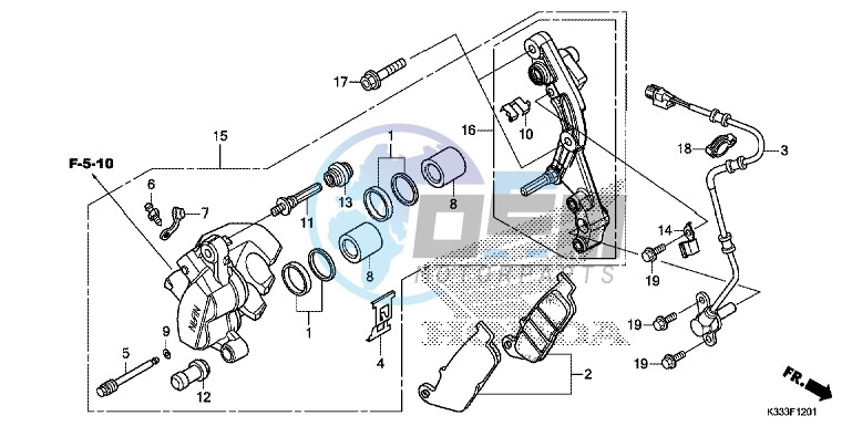 FRONT BRAKE CALIPER ( CBR250RA/ 300RA)