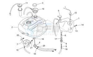 Scarabeo 50 2t (eng. Minarelli) drawing Oil and fuel tank