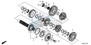 CBR500RAD CBR500R ABS UK - (E) drawing TRANSMISSION (COUNTERSHAFT)