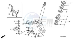 CBR125RWA France - (F / BLA CMF) drawing STEERING STEM