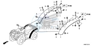 TRX680FAE TRX680 Europe Direct - (ED) drawing OVER FENDER