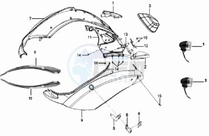 MIO 100 HU10W8-F drawing COWLING / TAIL LIGHT