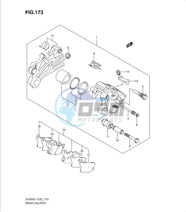 REAR CALIPER (DL650AL1 E19)