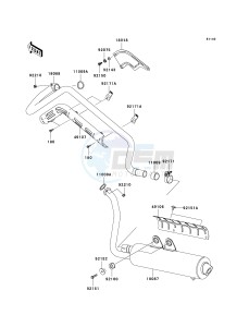 KVF700 D [PRAIRIE 700 4X4 TEAM GREEN SPECIAL EDITION] (6F) D6F drawing MUFFLER-- S- -