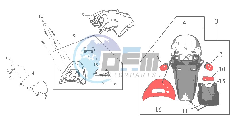 TAIL LIGHT - INDICATORS - GRIP