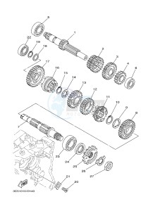 XT250 XT250F SEROW (1YBD) drawing TRANSMISSION