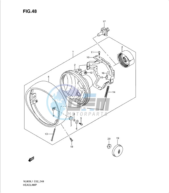 HEADLAMP ASSY (VL800L1 E24)