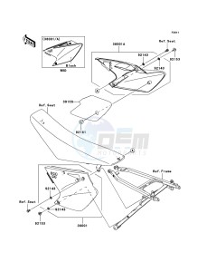 KX250F KX250T8F EU drawing Side Covers