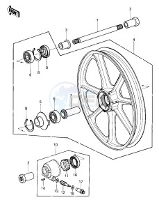 KZ 1000 P [POLICE 1000] (P1-P5) [POLICE 1000] drawing FRONT WHEEL_HUB