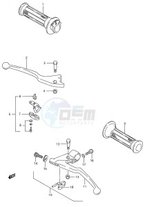 GSX600F (E28) Katana drawing HANDLE LEVER (MODEL J)