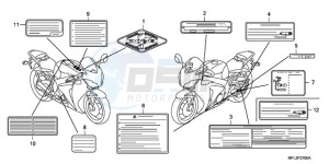 CBR1000RR9 BR / MME SPC - (BR / MME SPC) drawing CAUTION LABEL (1)