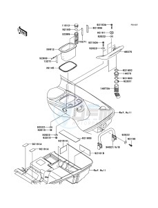 JET SKI STX-15F JT1500A6F FR drawing Hull Rear Fittings