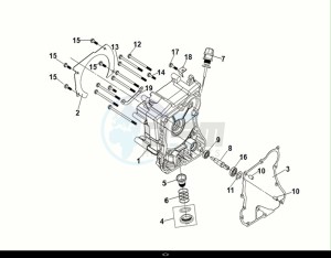 SYMPHONY ST 125 LC (XL12WW-EU) (E5) (M1) drawing R. CRANK CASE COVER