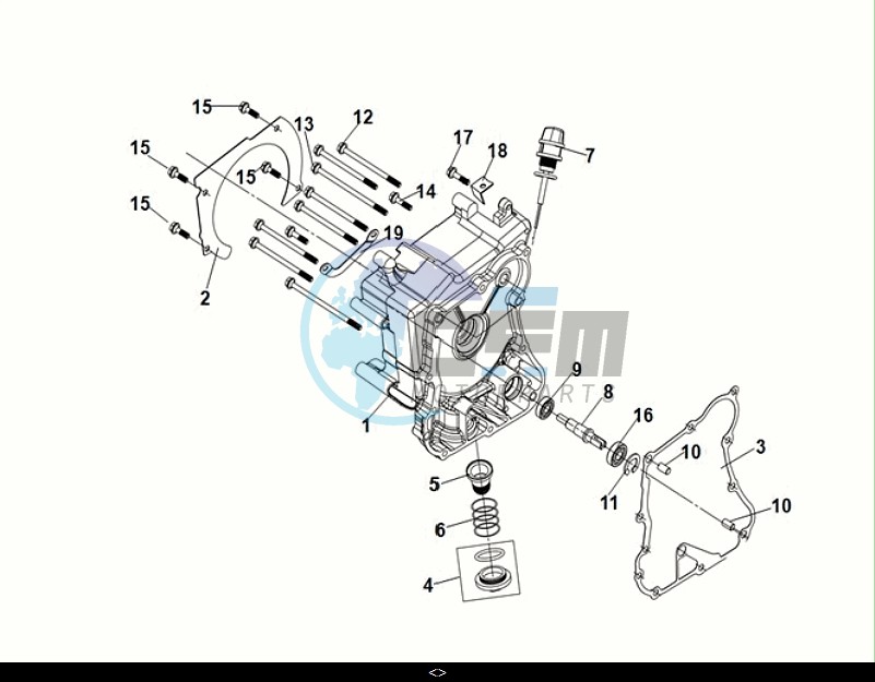 R. CRANK CASE COVER