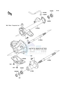 KLF250 KLF250A8F EU GB drawing Rear Axle