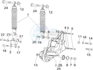 Nexus 250 SP e3 drawing Rear suspension - Shock absorbers