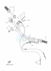 YZ250 (BCR2) drawing STEERING HANDLE & CABLE