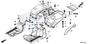 TRX250TEE FOURTRAX RECON ES Europe Direct - (ED) drawing REAR FENDER