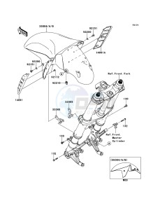 ZZR1400_ABS ZX1400FEFB FR GB XX (EU ME A(FRICA) drawing Front Fender(s)