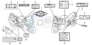 CBR600F4 drawing CAUTION LABEL (2)