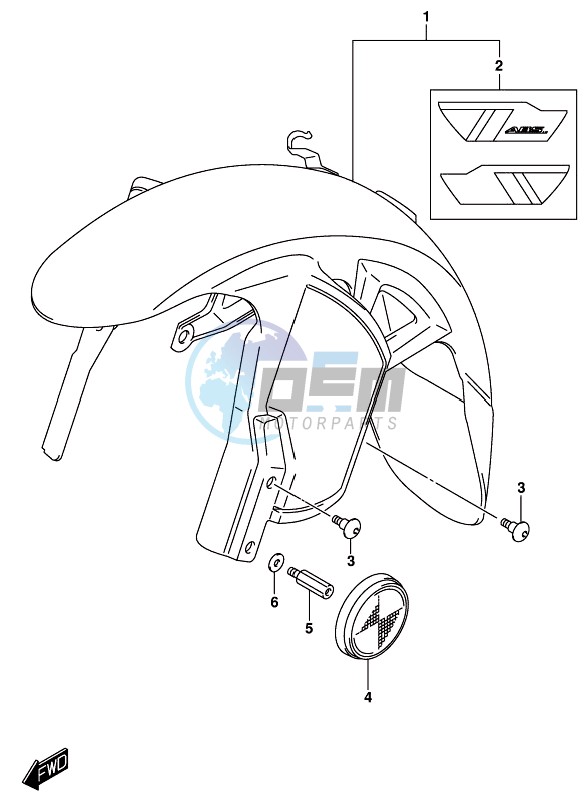 FRONT FENDER (DL1000AL8 E21) (FOR YU1)